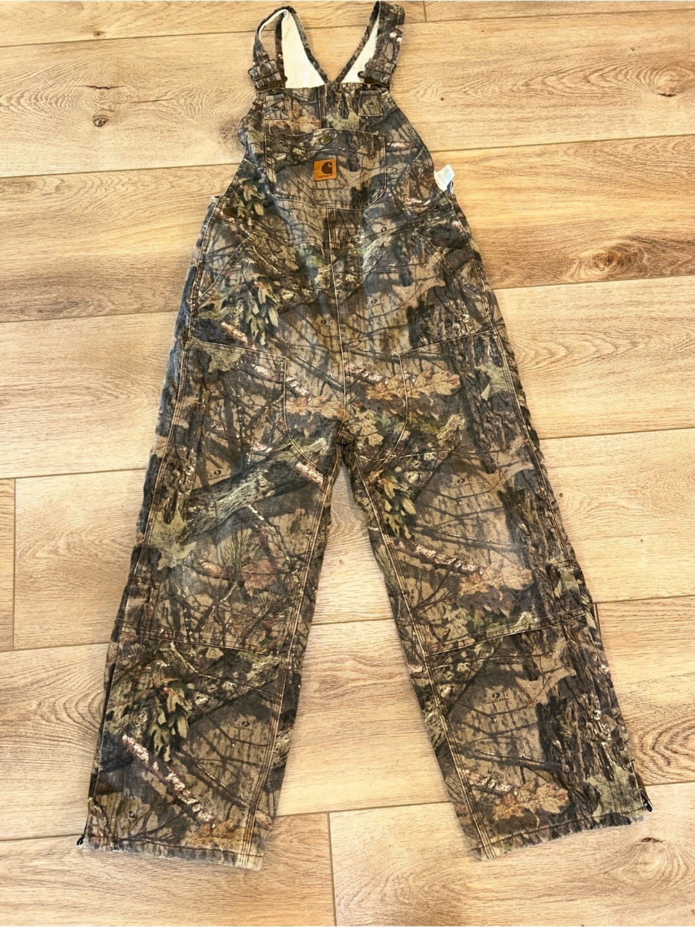 Kids Carhartt Camo Bib lined Hunting Work Overalls - size 10